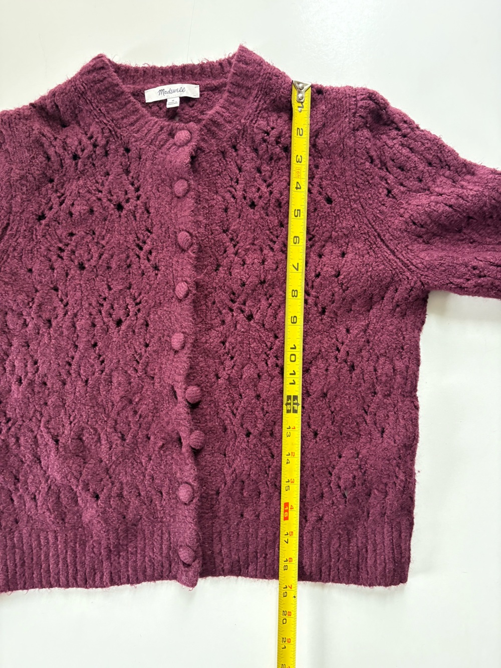 Madewell 2025 Pointelle-Stitch Cardigan in Cotton Blend - Picture 5 of 9